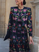 Elegant Backless Printed Layered Chiffon Flowing Maxi Dress