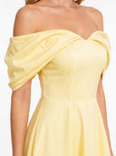 Elegant Off-the-shoulder Draped Maxi Dress
