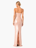 Elegant Strapless Sequin Mermaid Maxi Dress