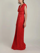 Elegant Deep V-Neck High Slit Maxi Dress