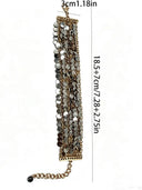 Layered Sequin Disc Statement Choker Necklace