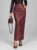 Elegant Floral Lace Bodysuit & High Waist Maxi Skirt Two Piece Set