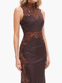 Sexy Lace Satin Maxi Dress