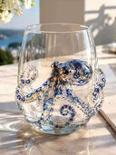 Ocean-Inspired Decorative Glass Tumbler