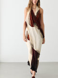 Luxe Flowing Halter Neck Maxi Dress