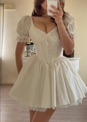 Fairytale Lace-Trim Corset Mini Dress