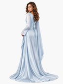 Pleated Ribbon Design Maxi Dress