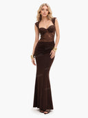 Sexy Sweetheart Lace Waist-Cinched Mermaid Maxi Dress
