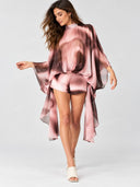Abstract Print Cape Top and Shorts Two Piece Set