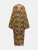 Paisley Print Deep V-Neck Draped Maxi Dress