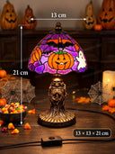 Halloween Pumpkin Ghost Stained Glass Table Lamp