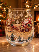 3D Christmas Party Atmosphere Drinking Glass