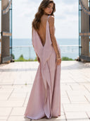 Sexy Elegant Satin Side High Slit Maxi Dress