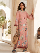 Unique Abstract Art Print Kaftan Maxi Dress