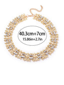 Crystal Embellished Geometric Statement Choker Necklace