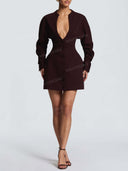 Elegant Button Front Blazer Mini Dress