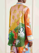 Unique Abstract Graffiti Animal Print Satin Two-Piece Set