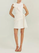 Elegant Origami-Inspired Sleeveless Mini Dress