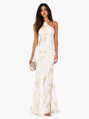 Legant 3D Floral Backless Maxi Dress