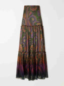 Retro Paisley Print Sheer Chiffon Two-Piece Set