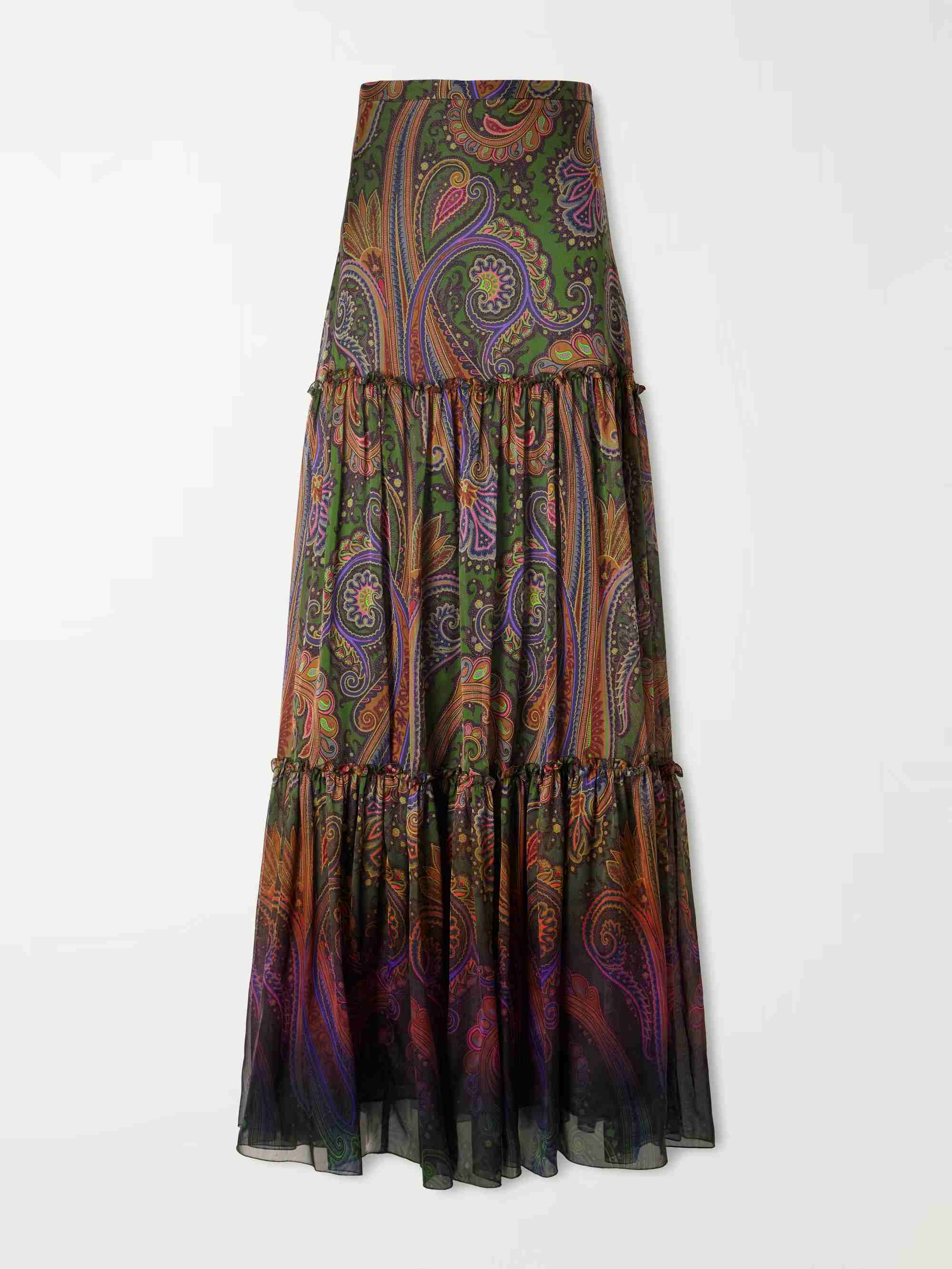 Retro Paisley Print Sheer Chiffon Two-Piece Set