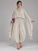 Unique Cape Sleeve Top & Balloon Pants Set