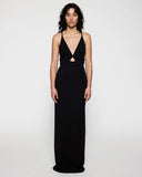 Elegant Plunge V-Neck Cutout Maxi Dress