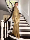 Elegant Satin Batwing Top & Mermaid Maxi Skirt Two-Piece Set