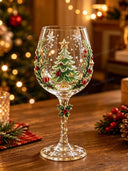 Christmas Santa Reindeer Decorative Wine Glass