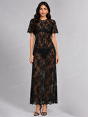 Tailored Blazer & Lace Maxi Dress Set
