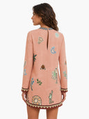 Fashionable Printed Linen Mini Dress