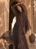 Elegant Shawl-style Chiffon Flowing Maxi Dress