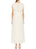 Elegant Sleeveless Ruched Chiffon Maxi Dress