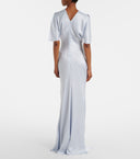 Satin Flutter Sleeve Dress
