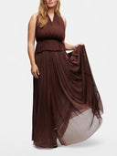 Elegant Backless pleated Top & Skirt Two-Piece Set