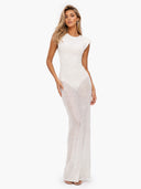 Elegant Beaded Sequin Maxi Dress