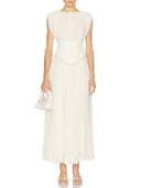 Elegant Sleeveless Ruched Chiffon Maxi Dress