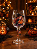 Halloween Witch Pumpkin Decorative Wine Glass