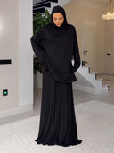 Elegant Muslim Headscarf & Maxi Robe Two-Piece Set