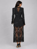 Tailored Blazer & Lace Maxi Dress Set
