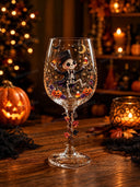 Halloween Witch Pumpkin Decorative Wine Glass