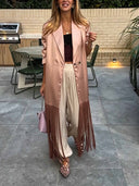 Elegant Satin Fringe Jacket