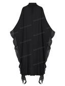 Unique Sheer Ruffle Cape Maxi Dress
