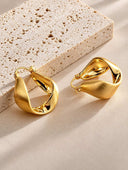 Sculptural Twisted Gold Hoop Earrings