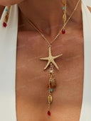Vintage Starfish Charm Pendant Necklace