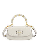 Niche Bamboo Handle Flap Shoulder Bag