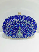 Retro Peacock Rhinestone Party Clutch Bag