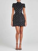 Rhinestone Embellished Prom Mini Dress