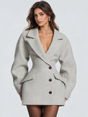 Structured Puff Sleeve Blazer Mini Dress