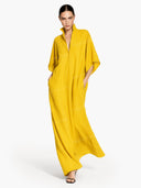 Elegant High-Neck Batwing Sleeve Maxi Dress